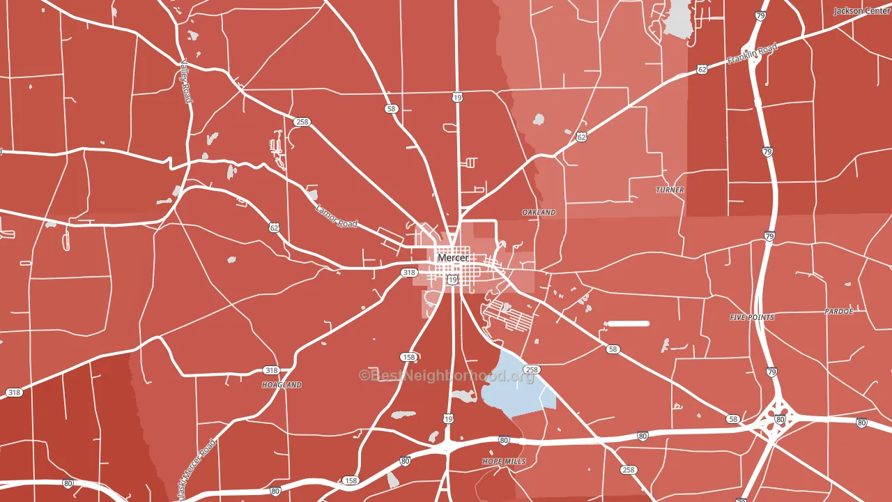 16137, PA block-group political-lean map