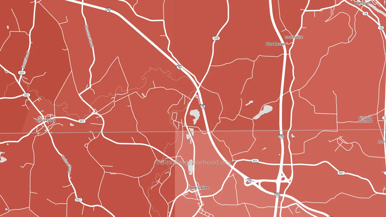 16141, PA block-group political-lean map