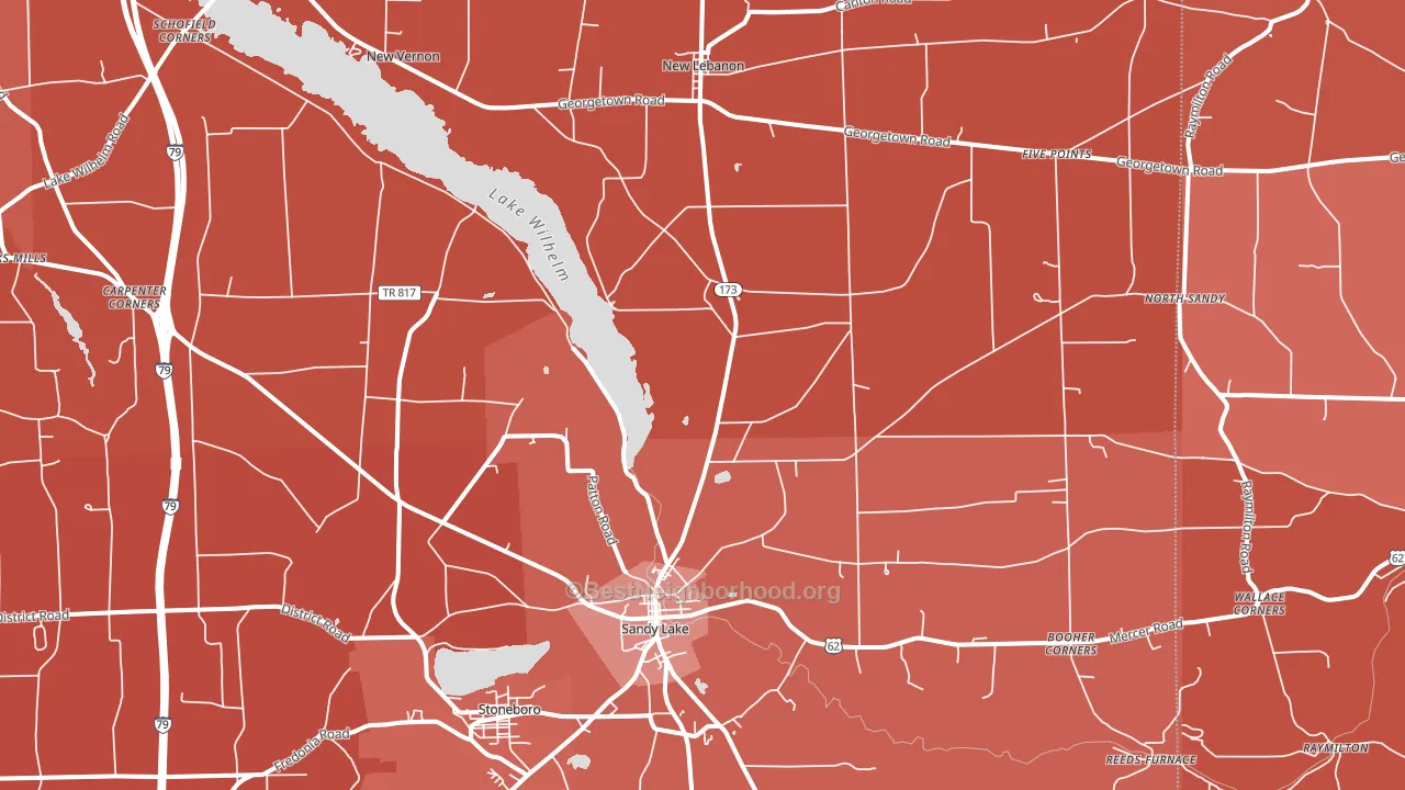 16145, PA block-group political-lean map