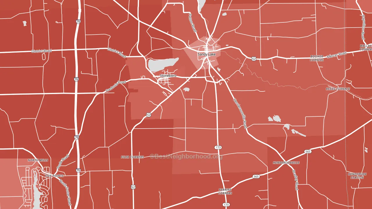 16153, PA block-group political-lean map