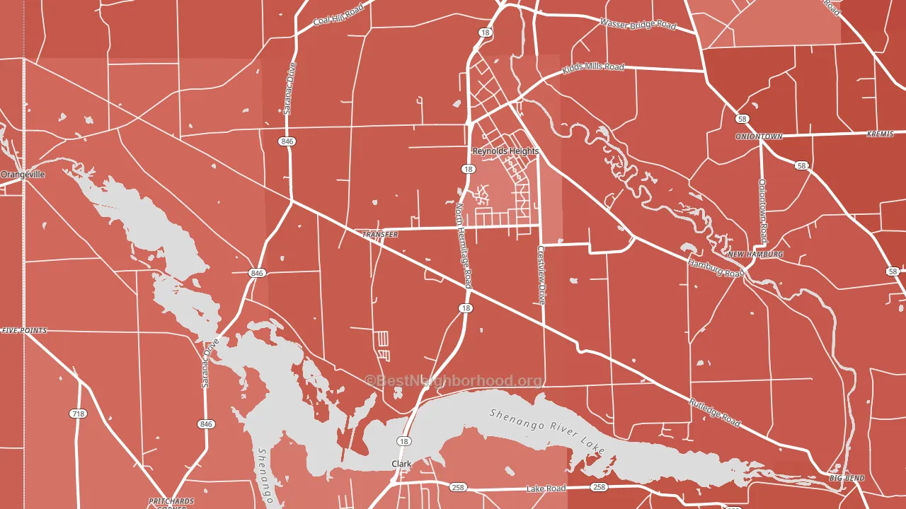 16154, PA block-group political-lean map