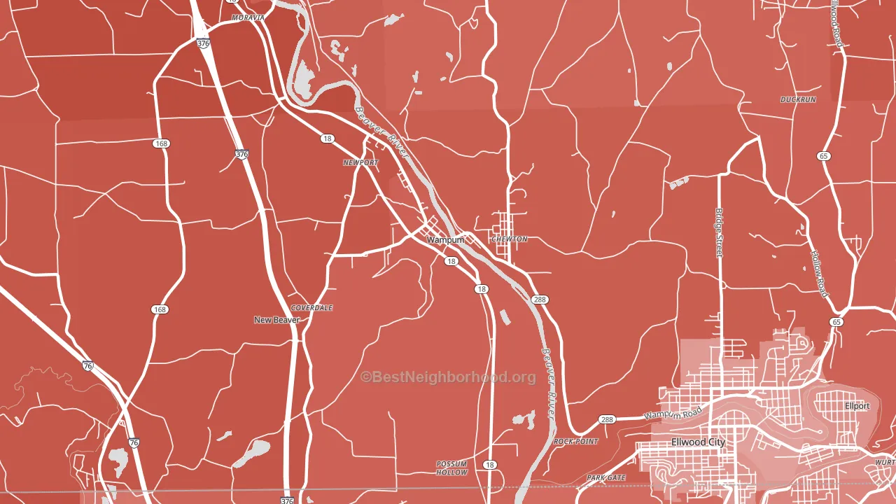 16157, PA block-group political-lean map
