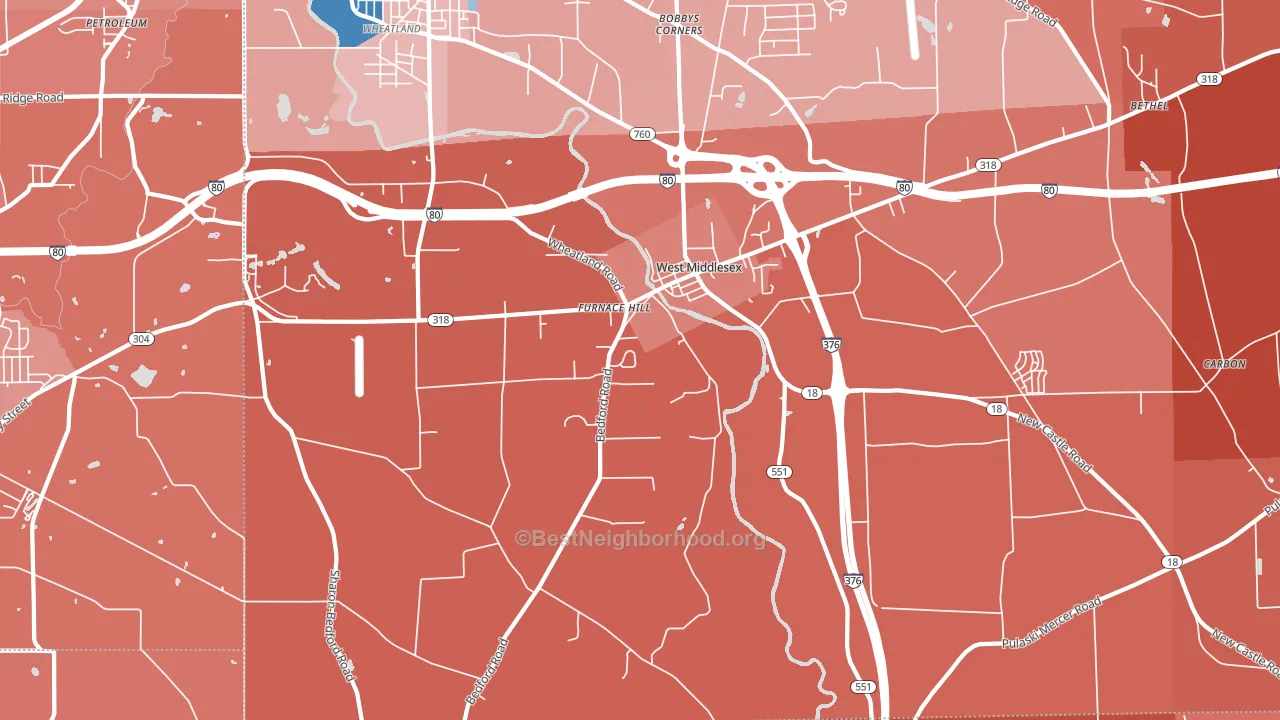 16159, PA block-group political-lean map
