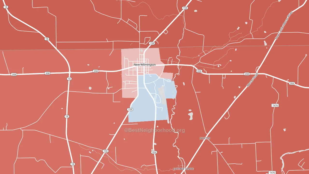 16172, PA block-group political-lean map