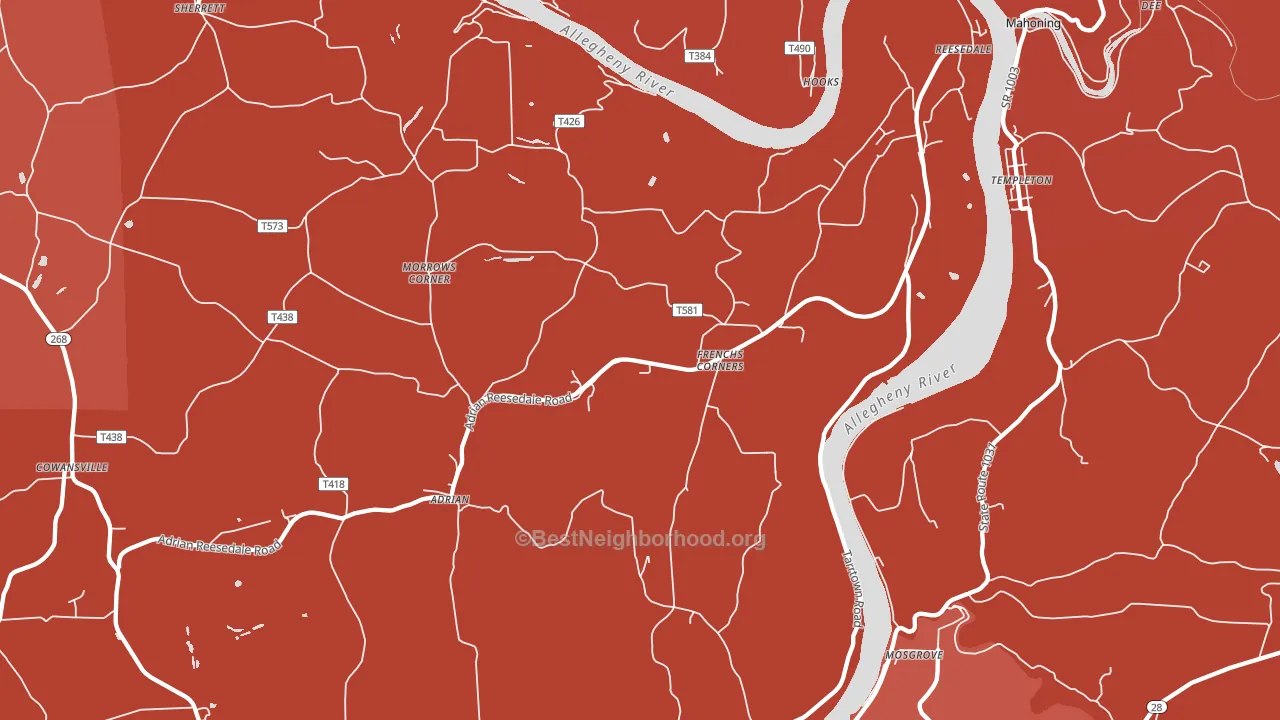 16210, PA block-group political-lean map