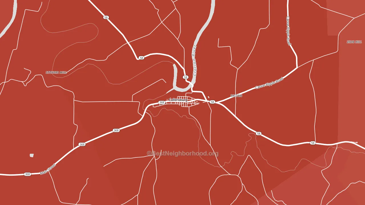 16213, PA block-group political-lean map