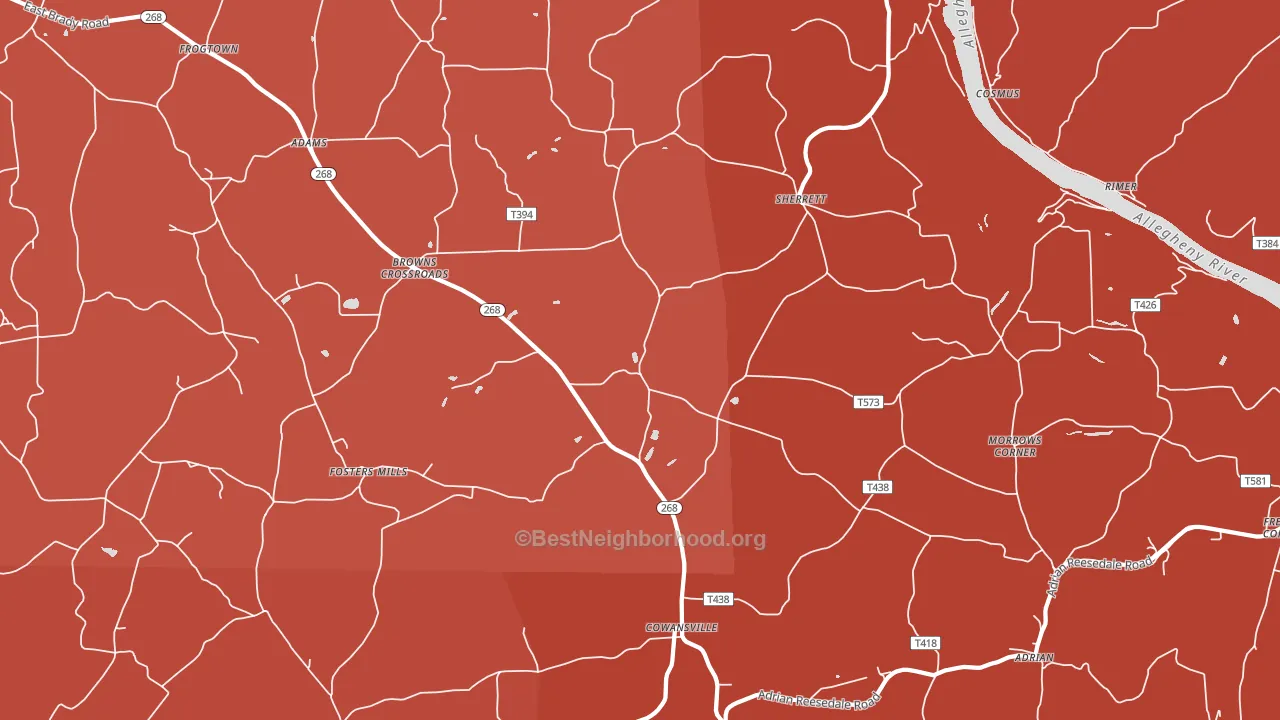 16218, PA block-group political-lean map