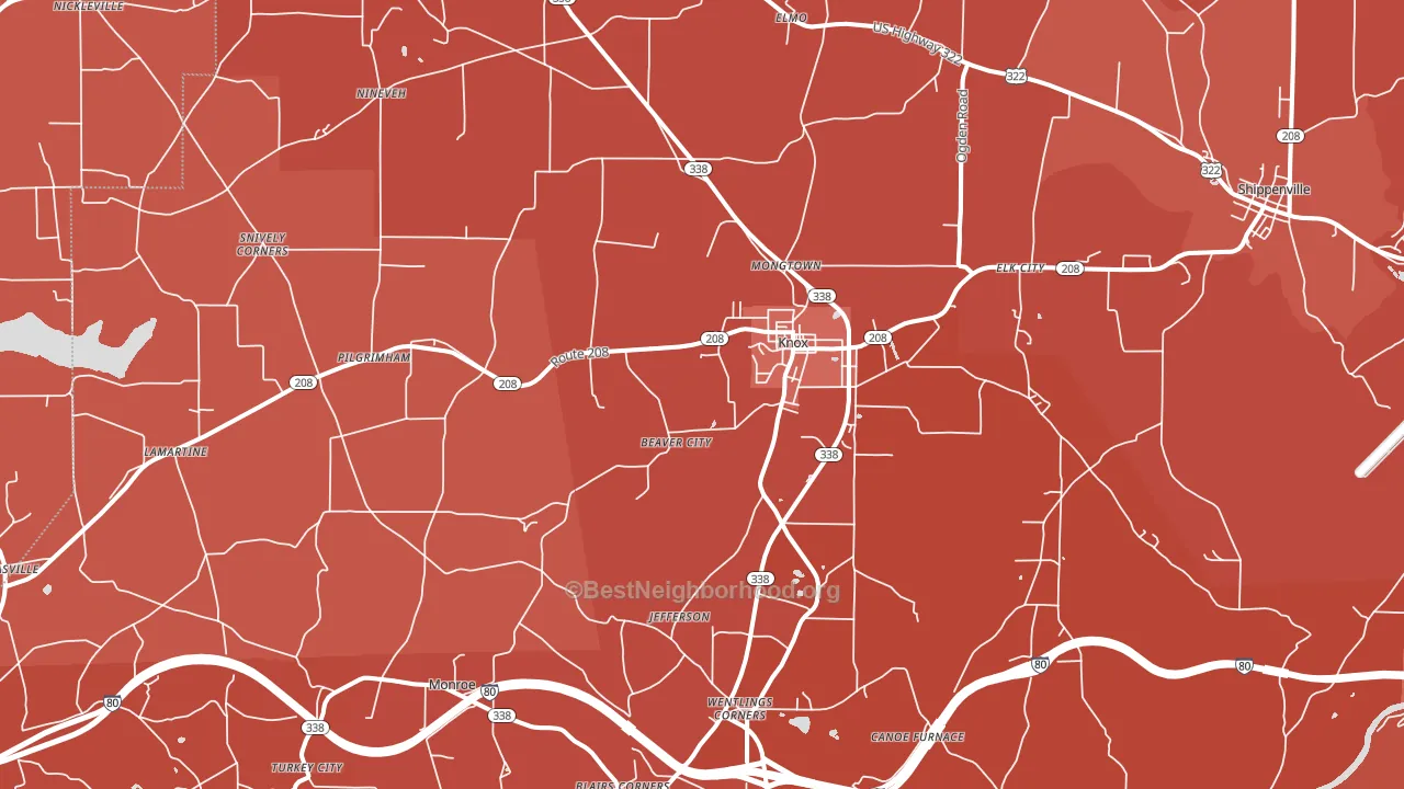 16232, PA block-group political-lean map