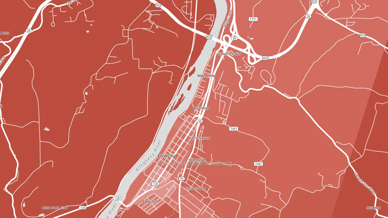 16236, PA block-group political-lean map