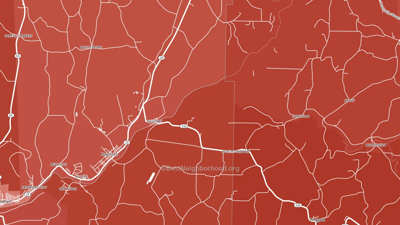 16240, PA block-group political-lean map