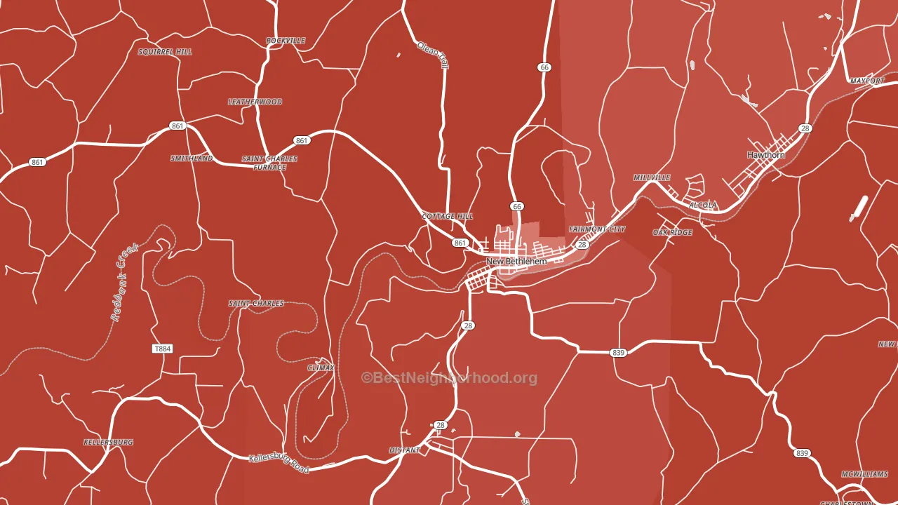 16242, PA block-group political-lean map