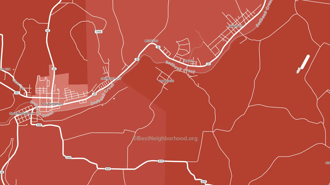 16245, PA block-group political-lean map