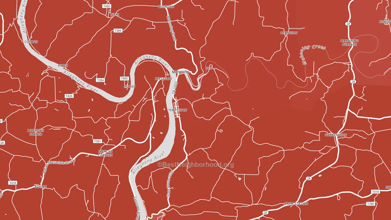 16259, PA block-group political-lean map