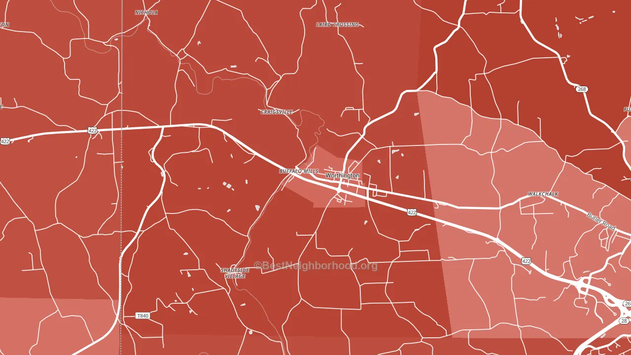 16262, PA block-group political-lean map