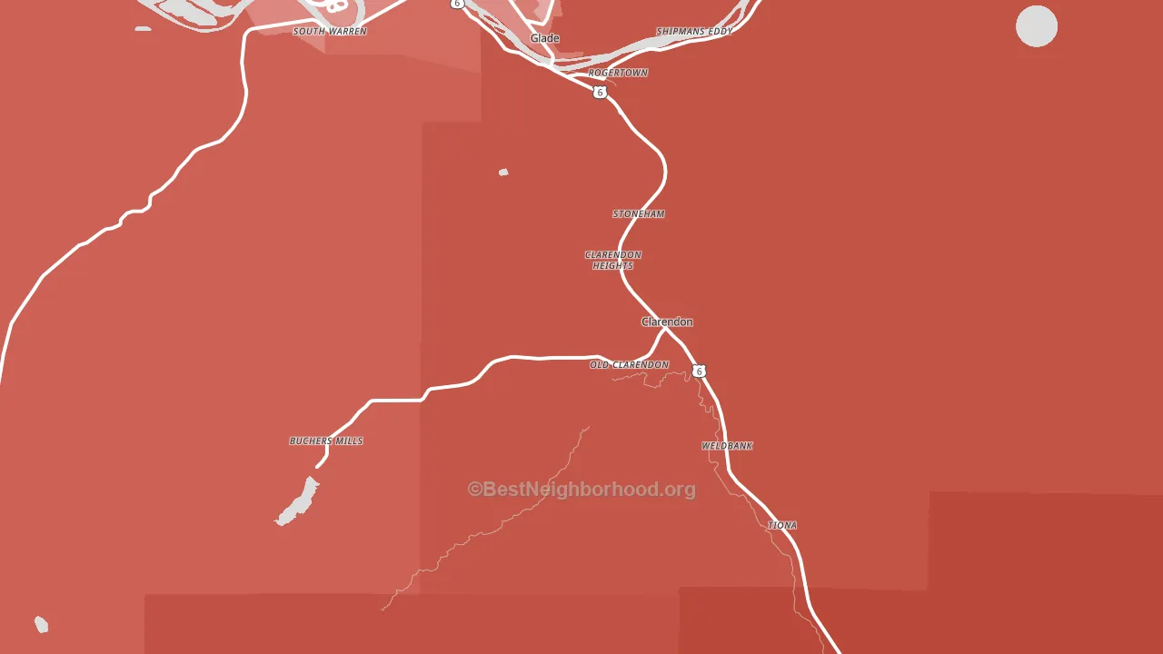 16313, PA block-group political-lean map