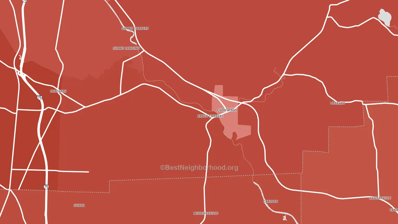 16314, PA block-group political-lean map