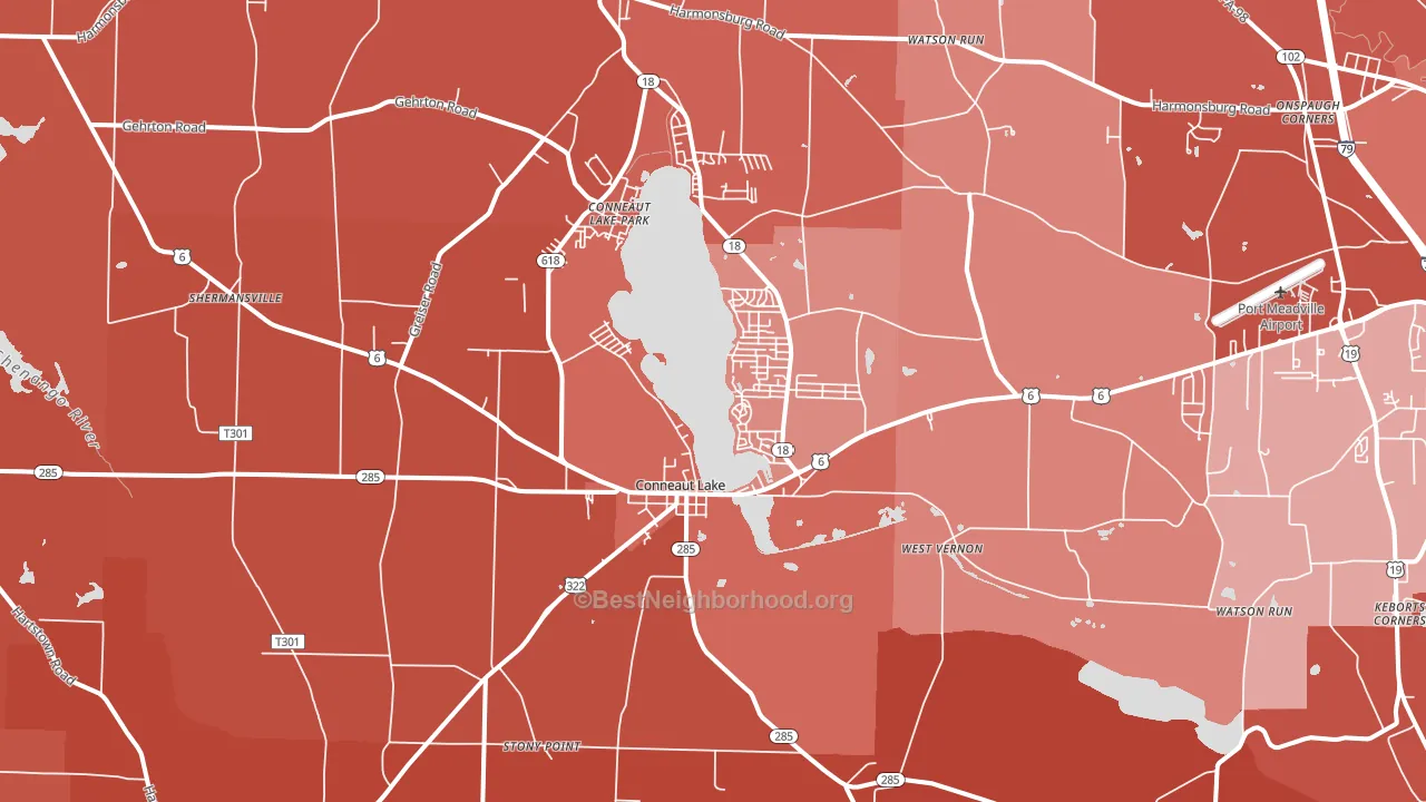 16316, PA block-group political-lean map