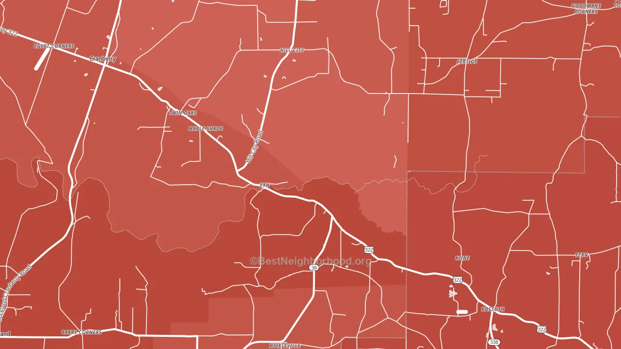 16319, PA block-group political-lean map