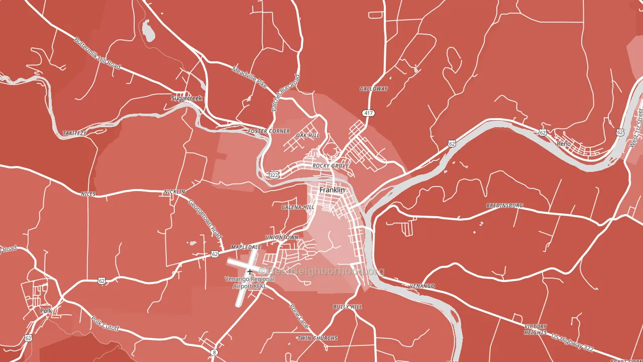 16323, PA block-group political-lean map