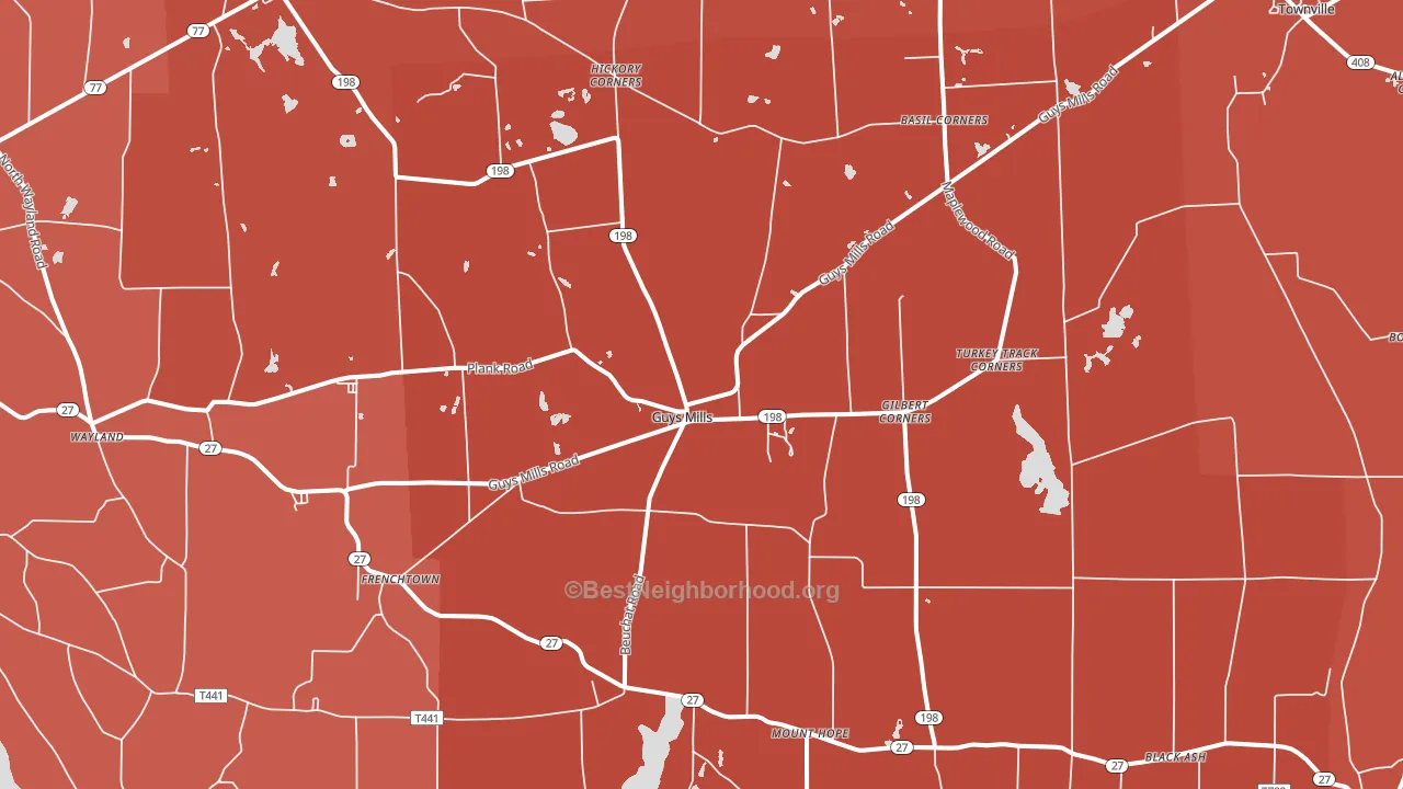 16327, PA block-group political-lean map