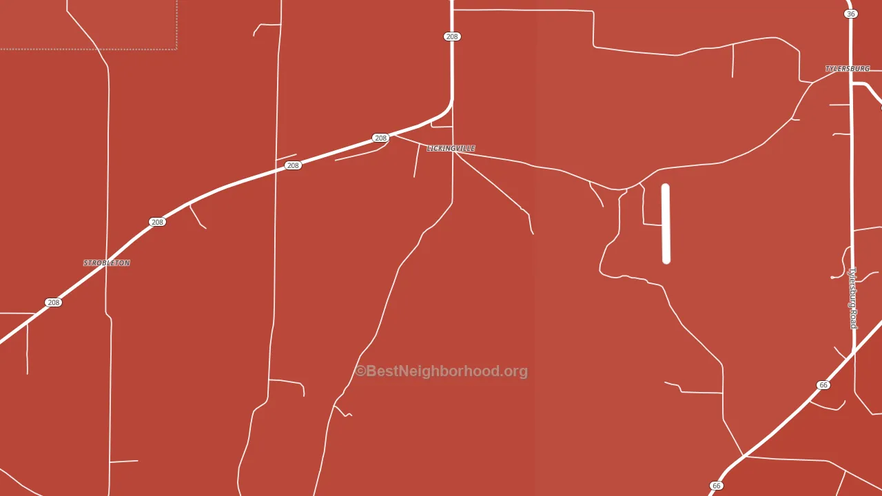 16332, PA block-group political-lean map