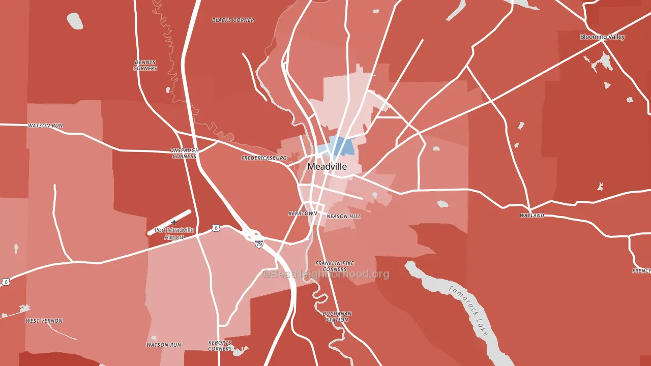 16335, PA block-group political-lean map