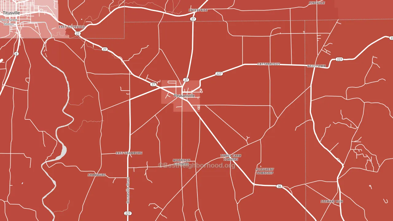 16341, PA block-group political-lean map