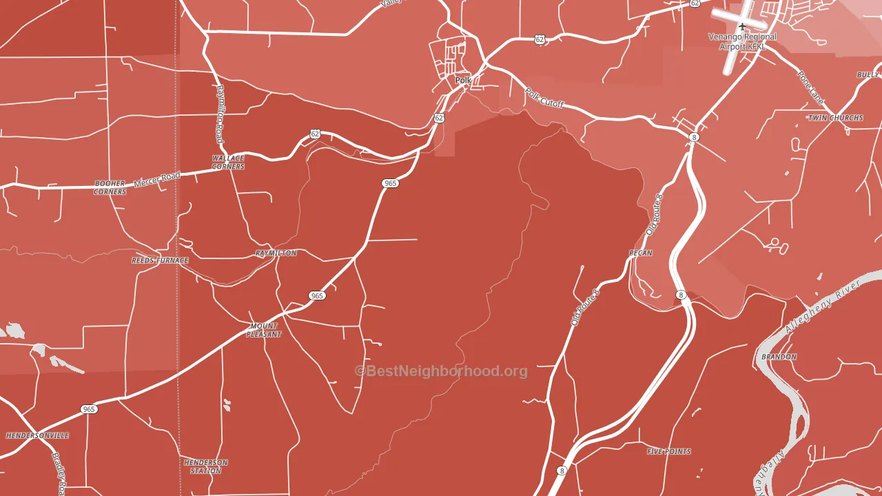 16342, PA block-group political-lean map