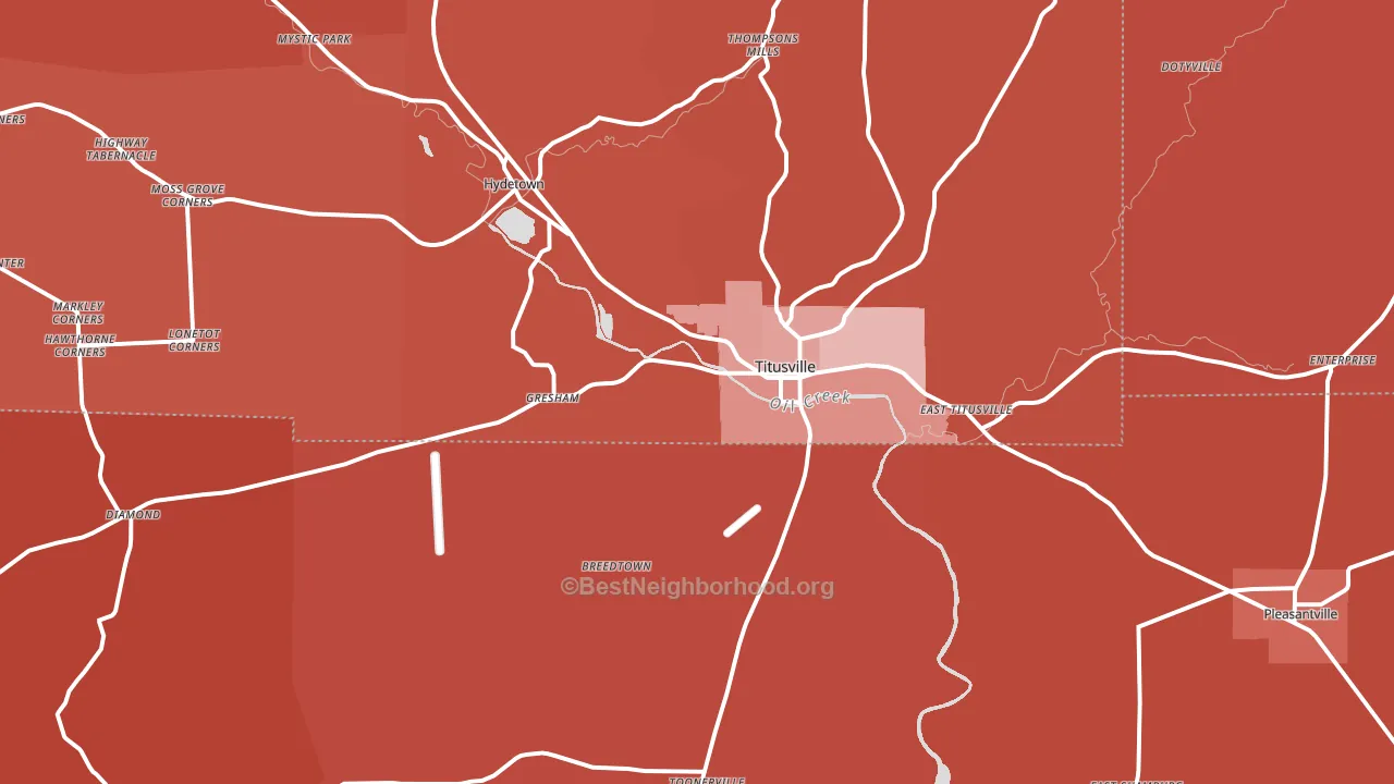 16354, PA block-group political-lean map