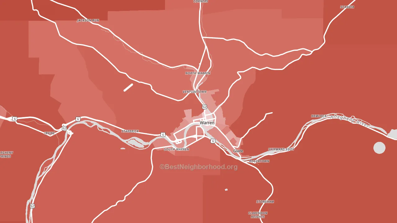 16365, PA block-group political-lean map