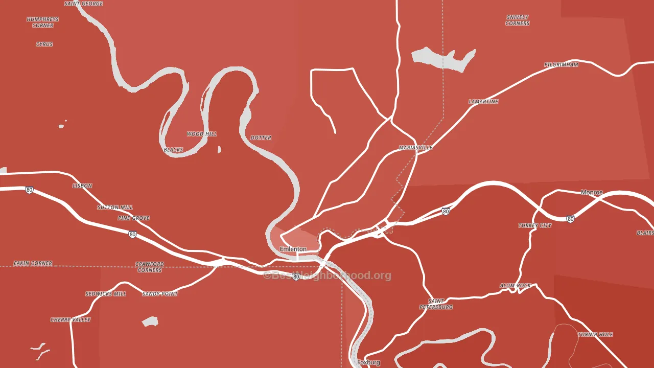 16373, PA block-group political-lean map