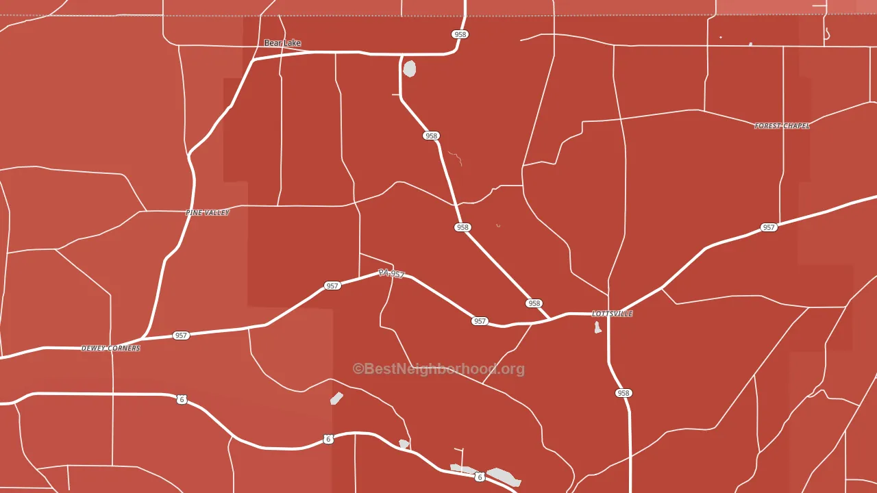16402, PA block-group political-lean map