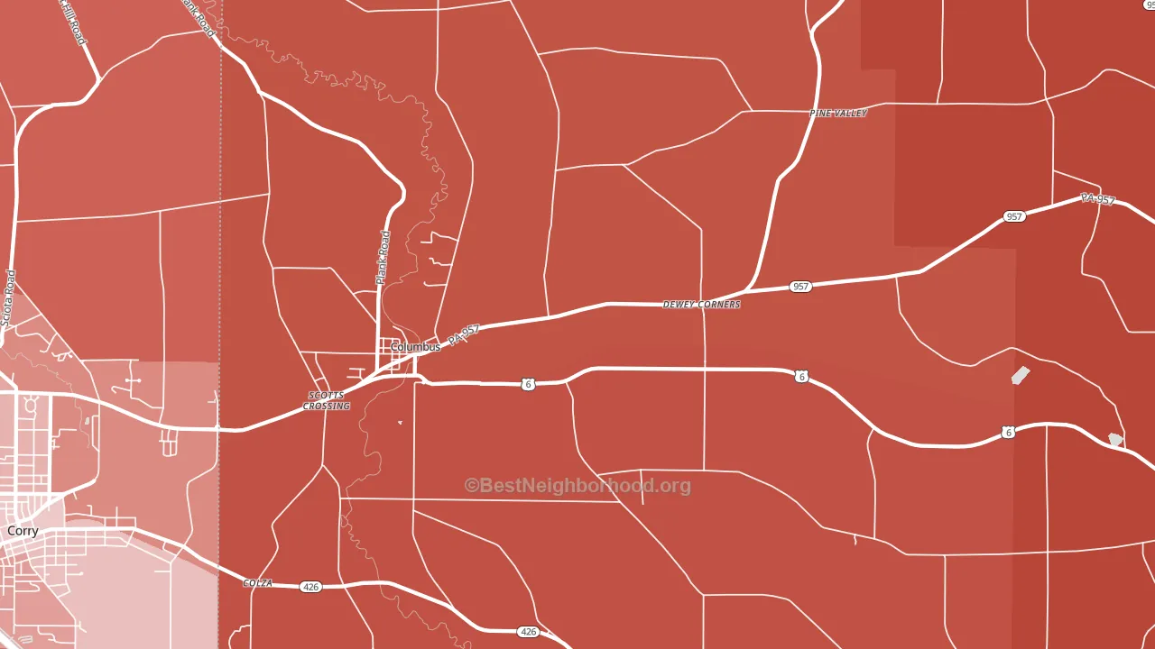 16405, PA block-group political-lean map