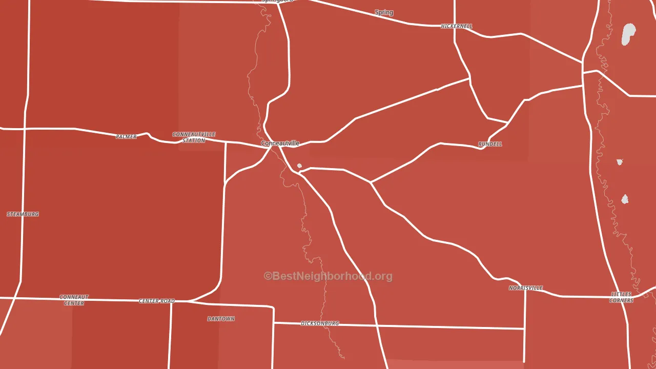 16406, PA block-group political-lean map