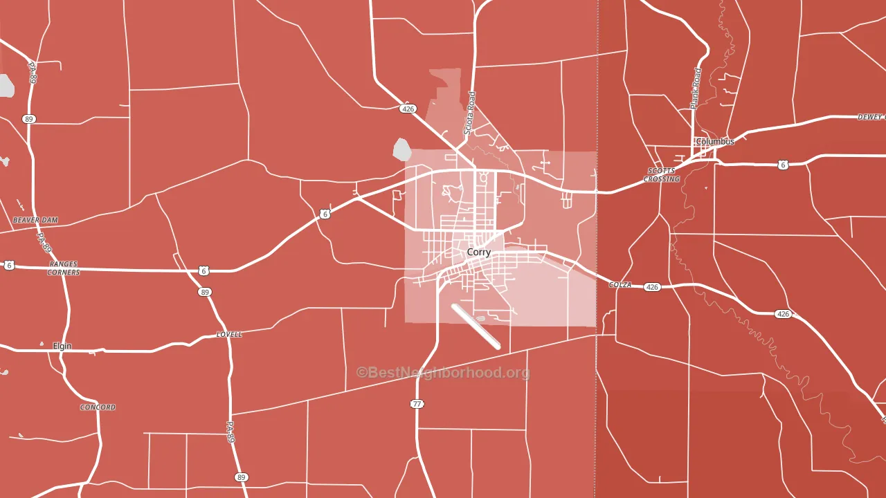 16407, PA block-group political-lean map