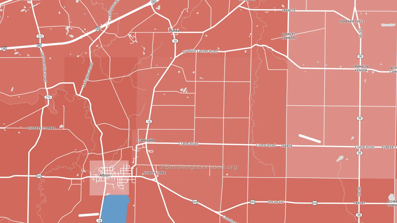 16410, PA block-group political-lean map