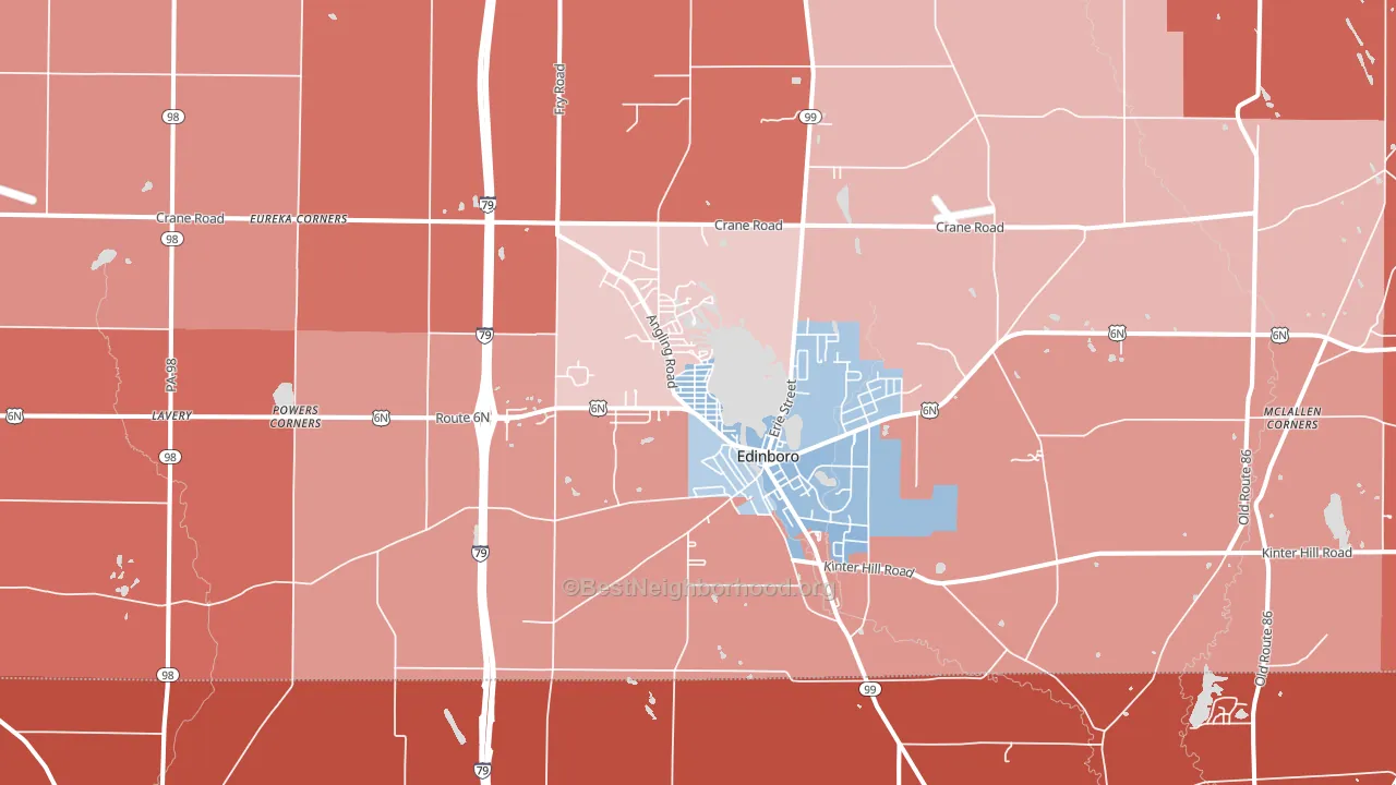 16412, PA block-group political-lean map