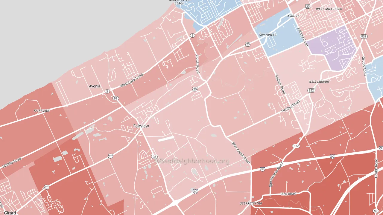 16415, PA block-group political-lean map
