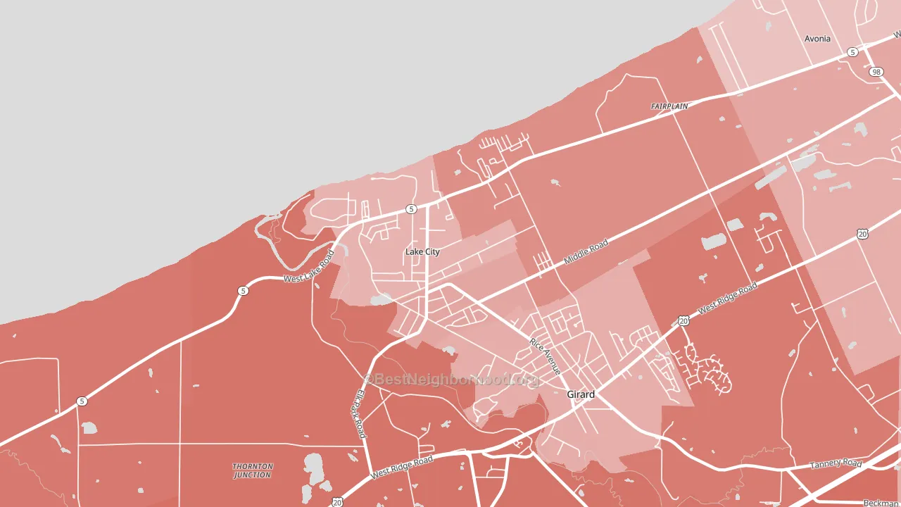 16423, PA block-group political-lean map