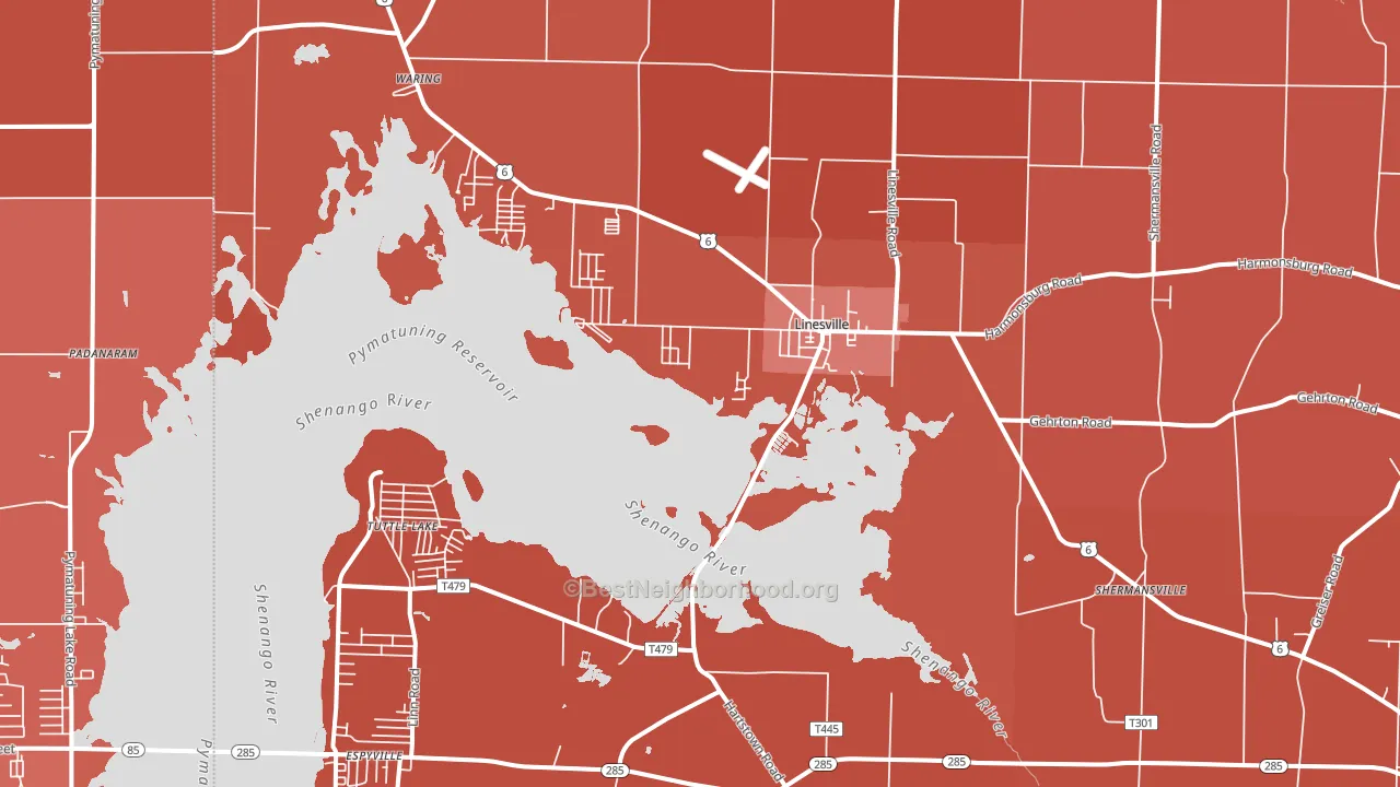 16424, PA block-group political-lean map
