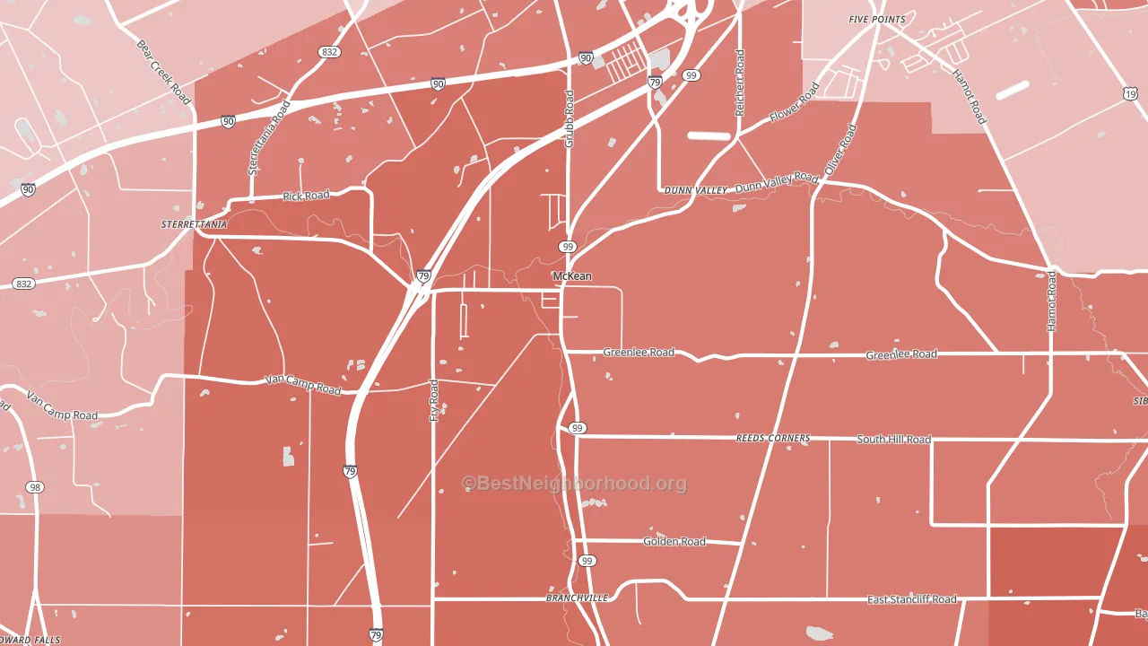16426, PA block-group political-lean map