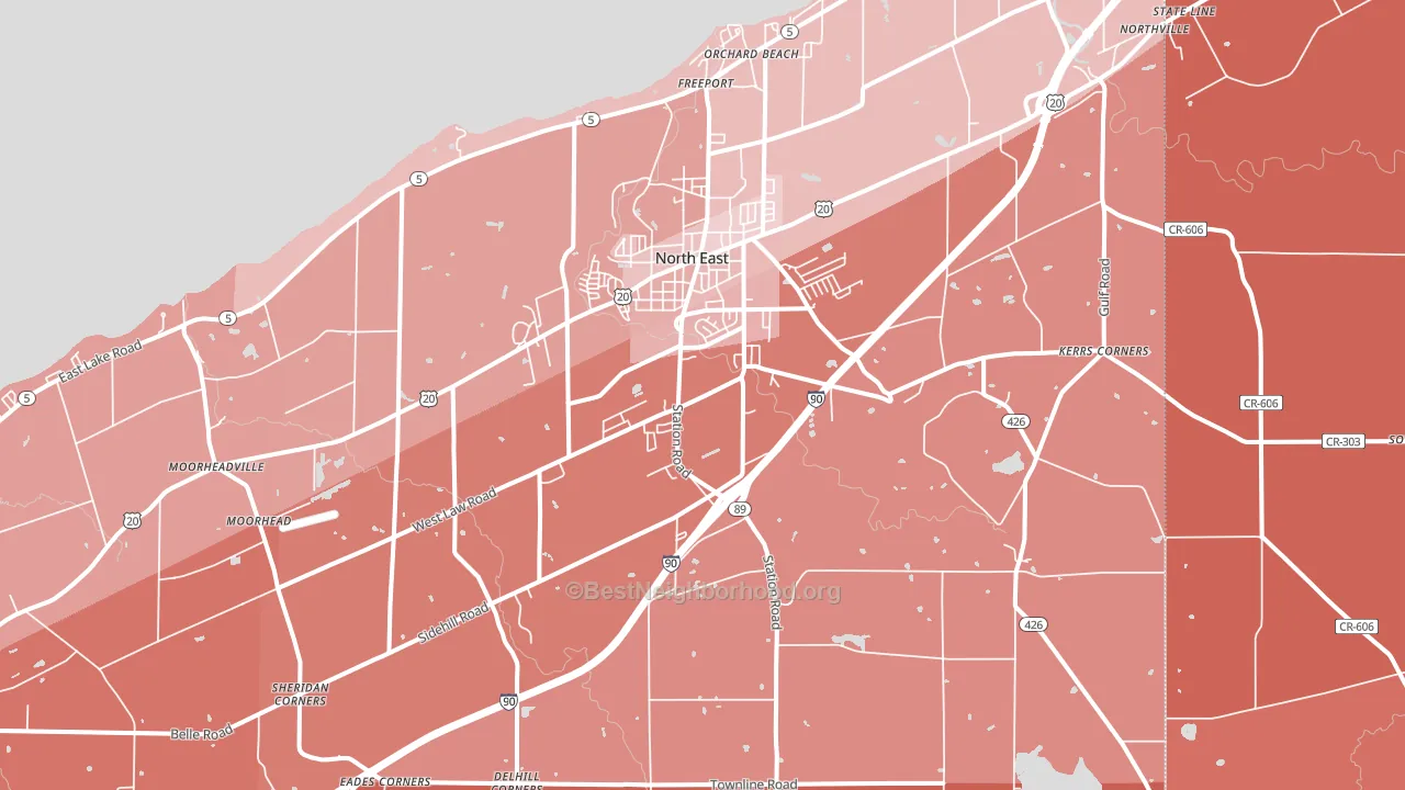 16428, PA block-group political-lean map