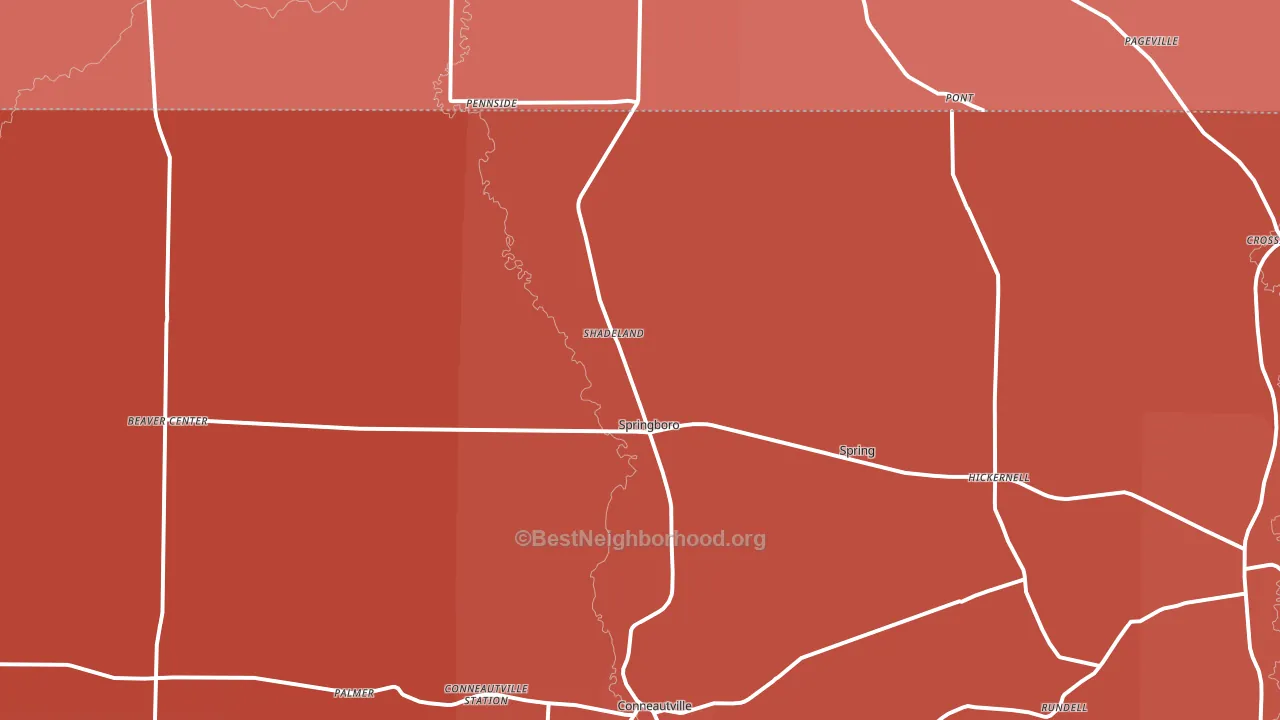 16435, PA block-group political-lean map