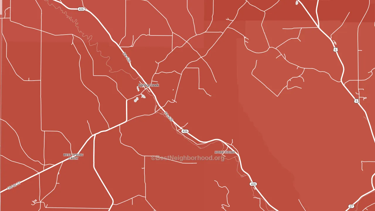 16436, PA block-group political-lean map