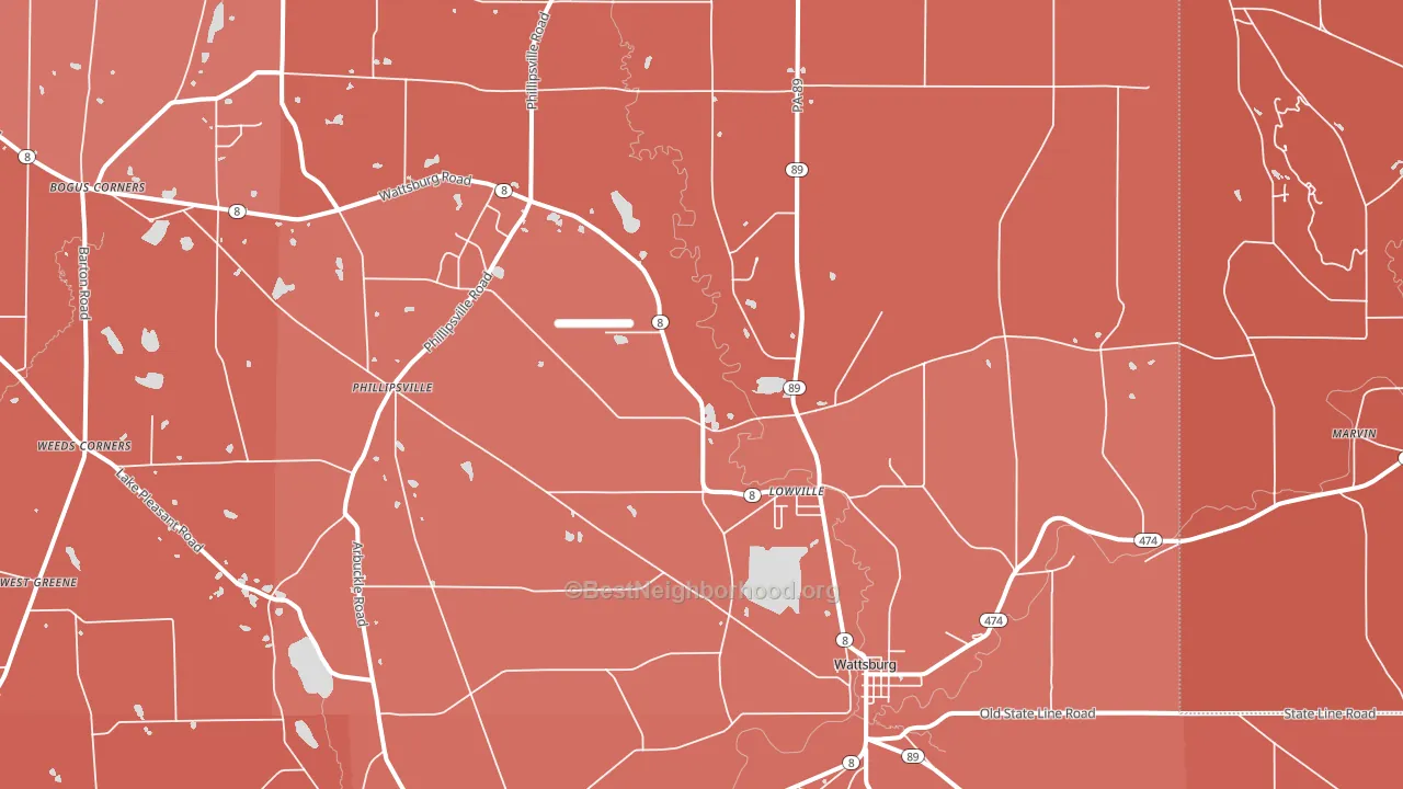 16442, PA block-group political-lean map