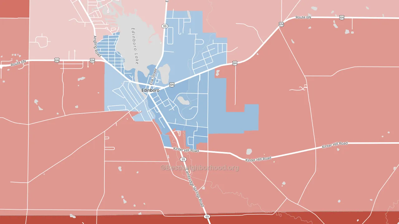 16444, PA block-group political-lean map