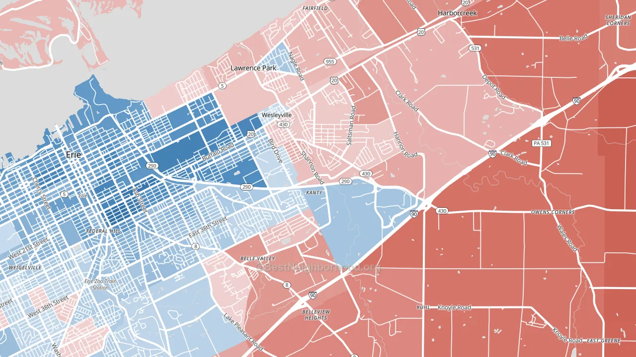 16510, PA block-group political-lean map