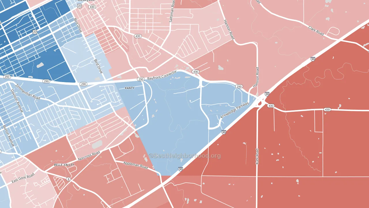 16563, PA block-group political-lean map