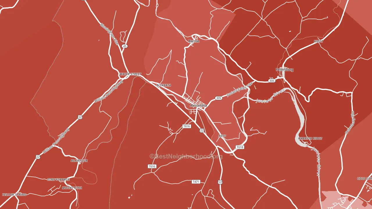16611, PA block-group political-lean map