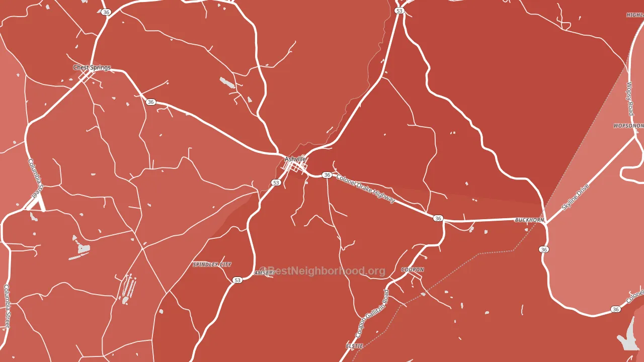 16613, PA block-group political-lean map